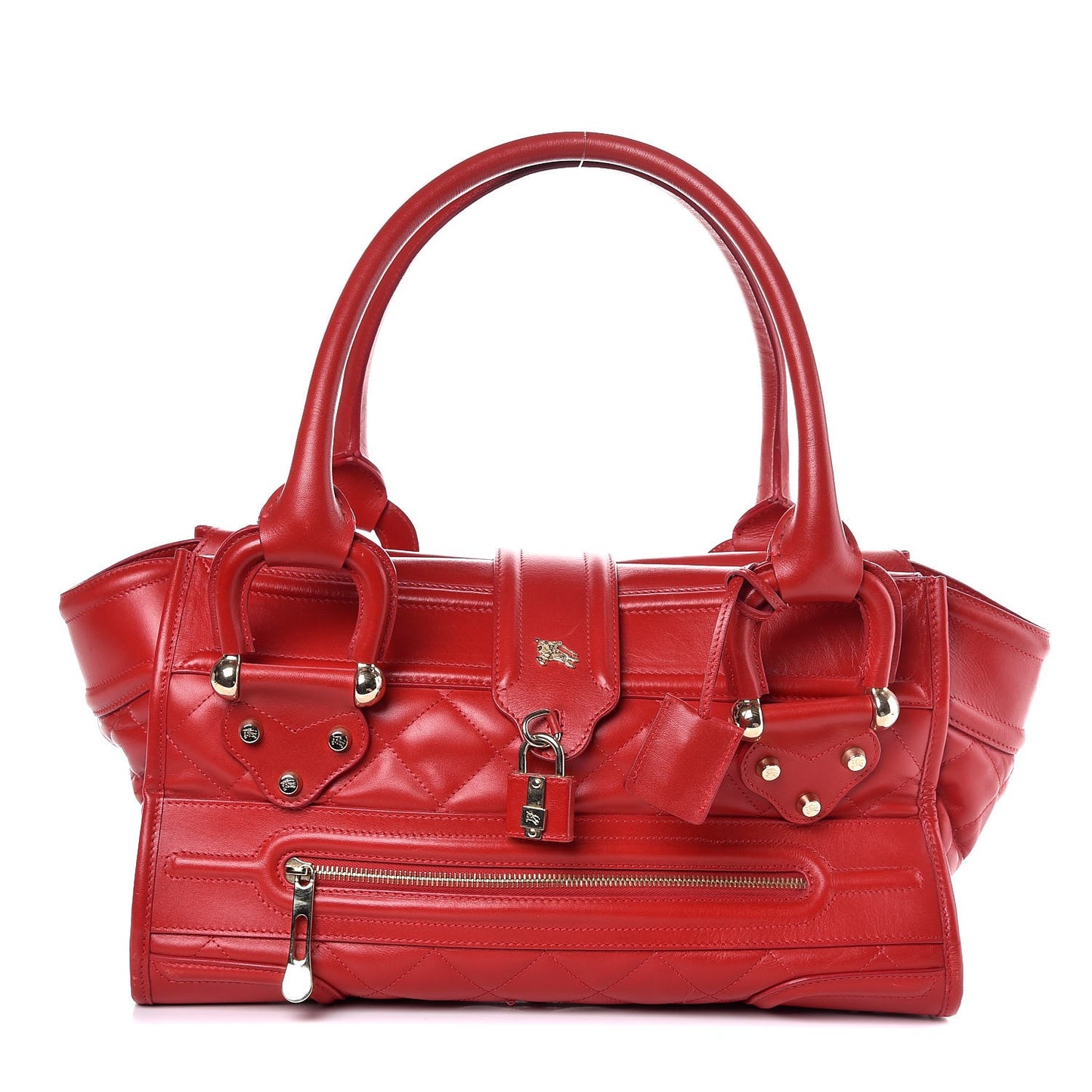 Calfskin Quilted Large Manor Tote Red