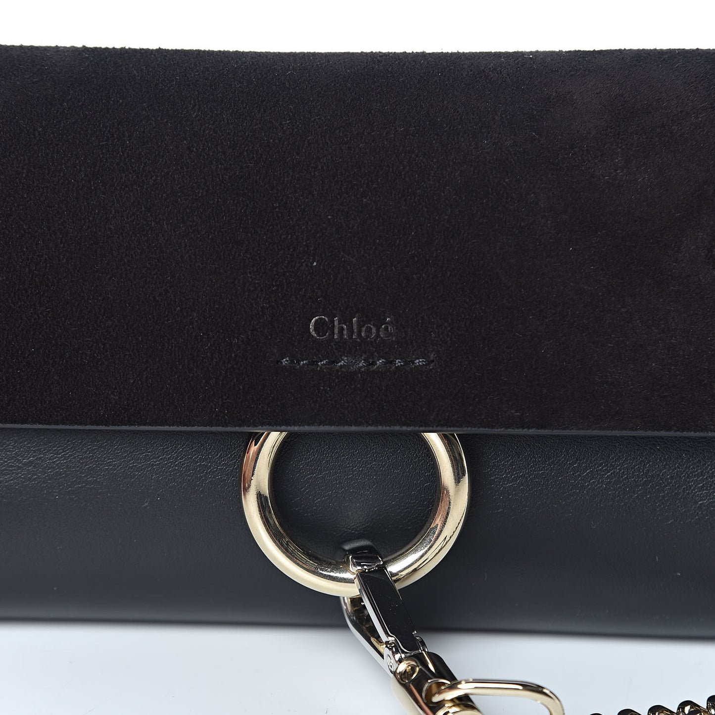 Suede Calfskin Mini Faye Shoulder Bag Black