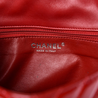 Chanel Patent Chevron Quilted Medium Single Flap Red 7 of 16