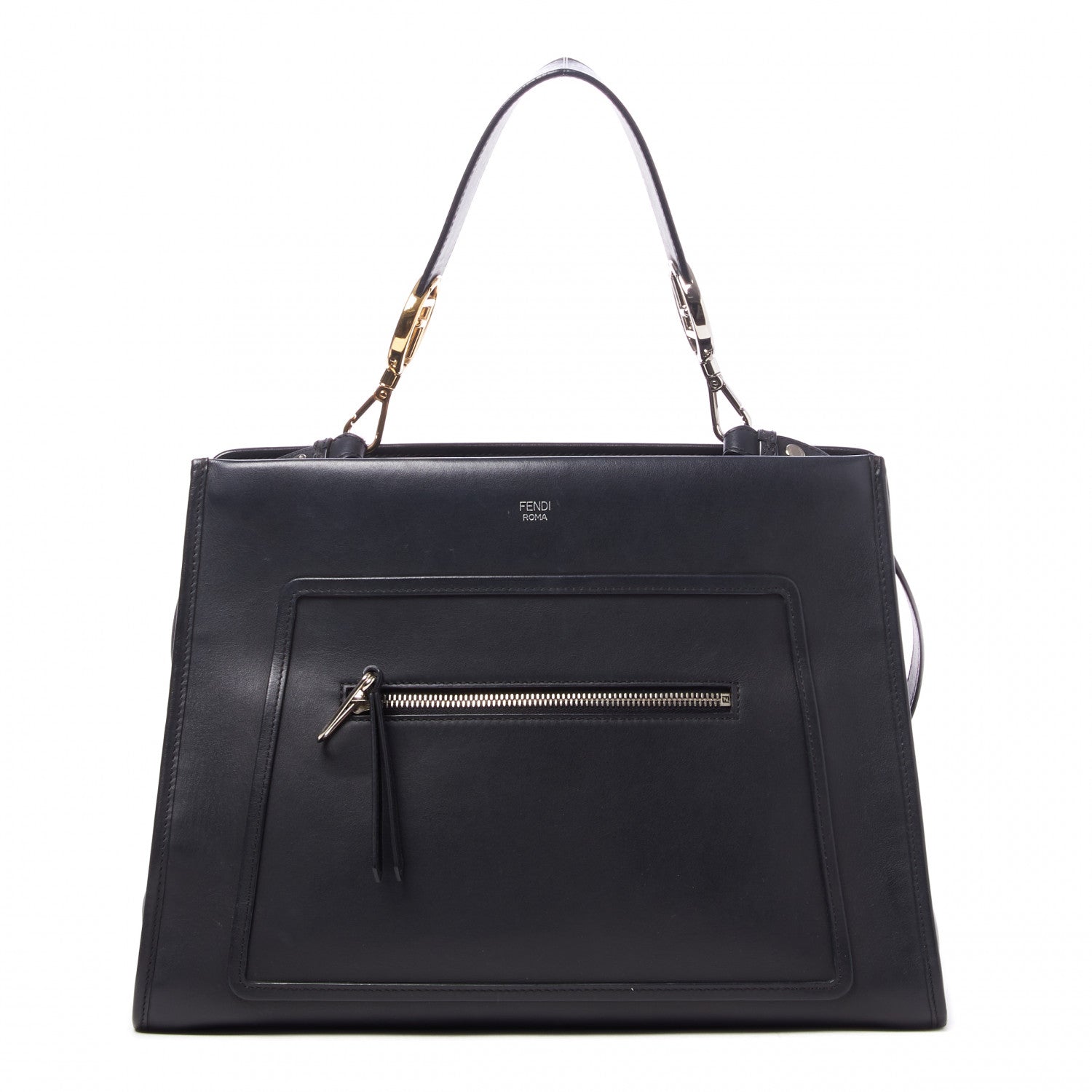 Fendi Vitello Century Opaco F is Fendi Regular Runaway Satchel Black 1 of 7