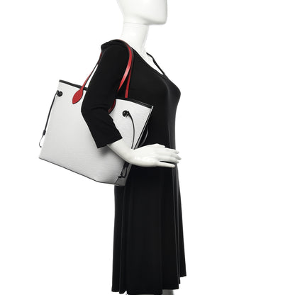 Louis Vuitton Epi Neverfull MM White Scarlet Black 2 of 9