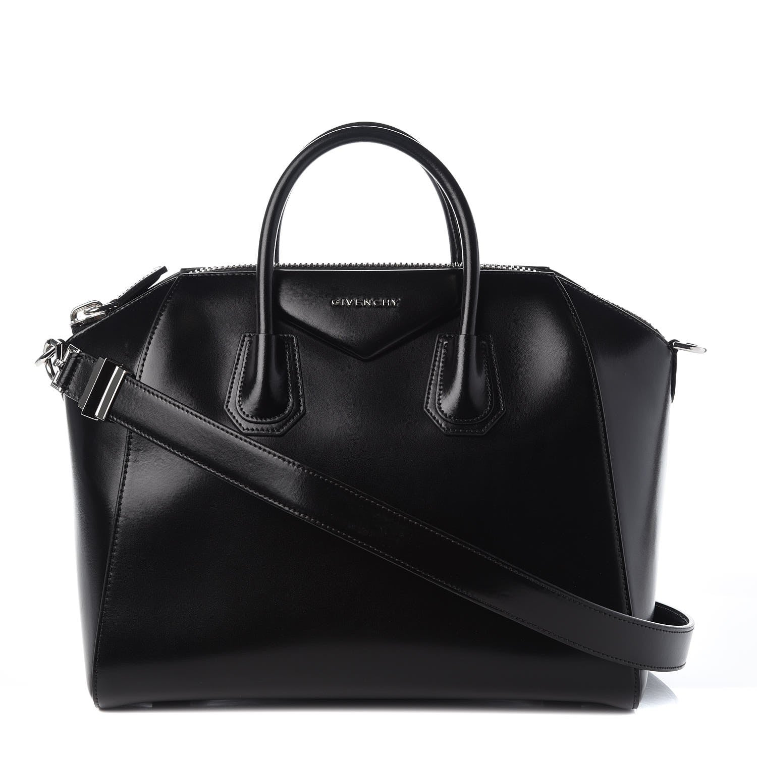 Givenchy Shiny Lord Calfskin Medium Antigona Black 1 of 8