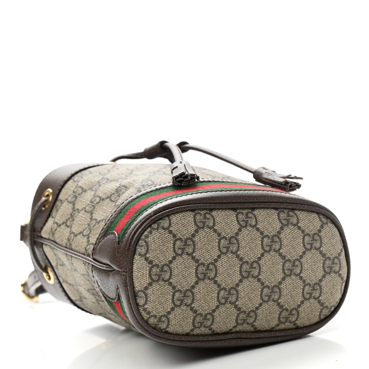 GG Supreme Monogram Web Mini Ophidia Bucket Bag Brown