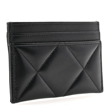 Chanel Lambskin Quilted Chanel 19 Card Holder Black 3 of 9