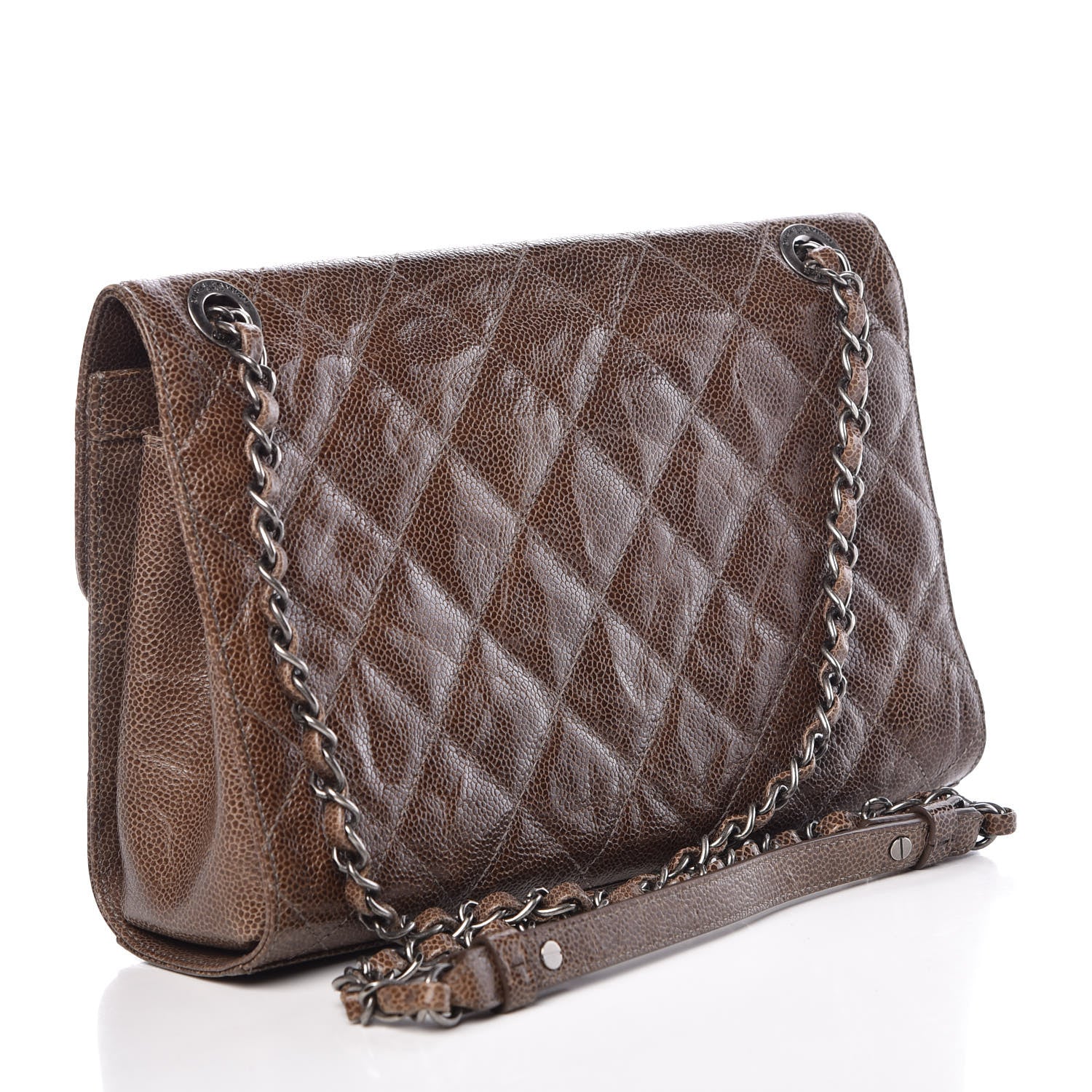 Chanel Crumpled Grained Calfskin Medium CC Crave Flap Brown 3 of 10