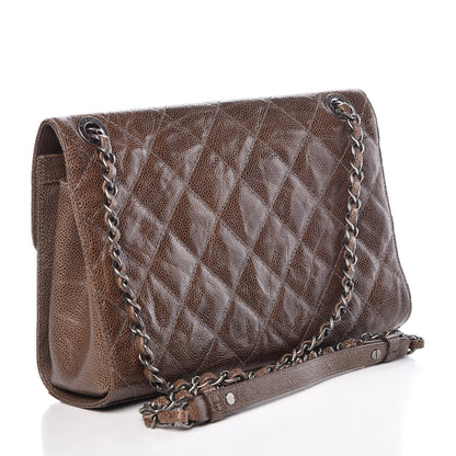 Chanel Crumpled Grained Calfskin Medium CC Crave Flap Brown 3 of 10