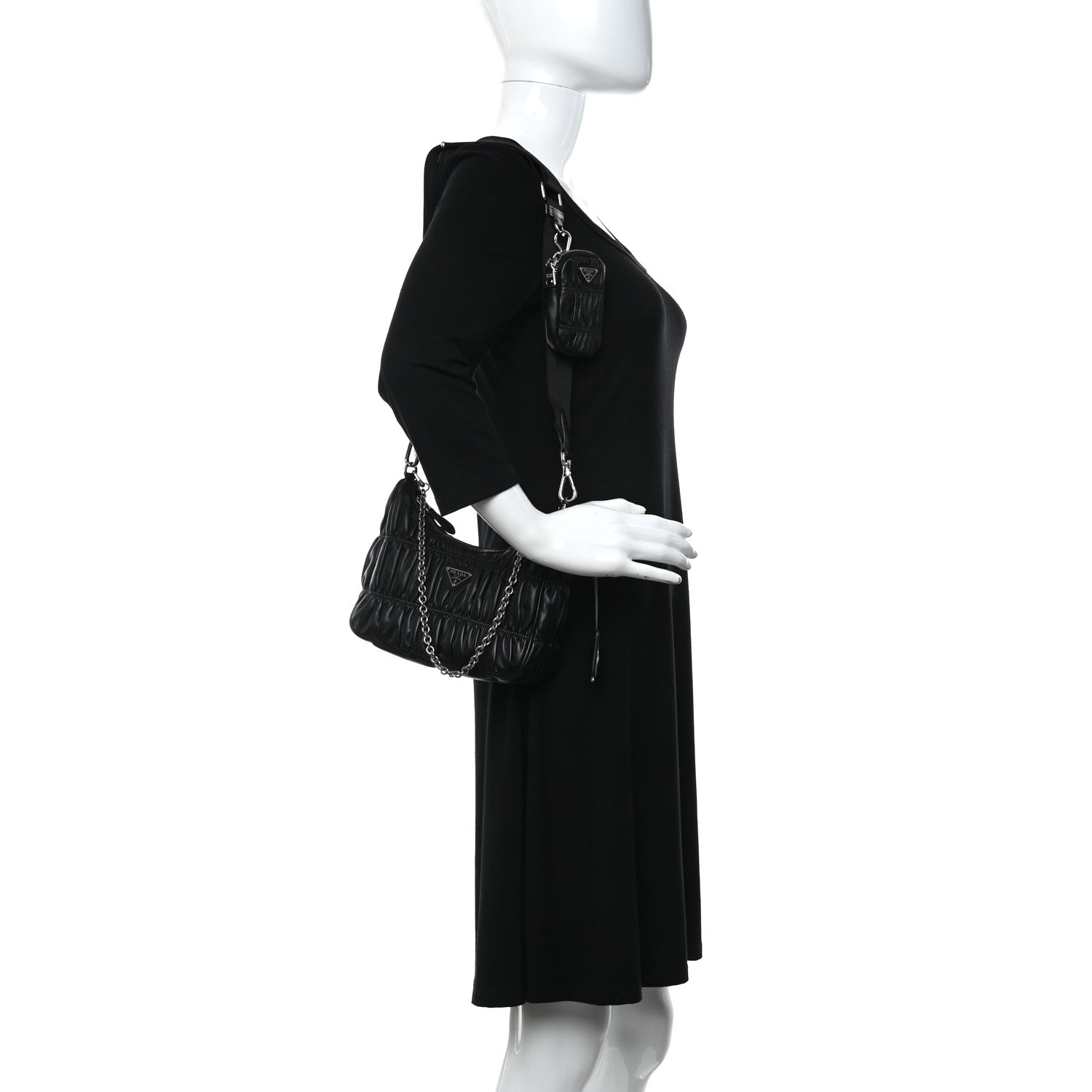 Prada Nappa Gaufre Re-Edition 2005 Shoulder Bag Black 2 of 11
