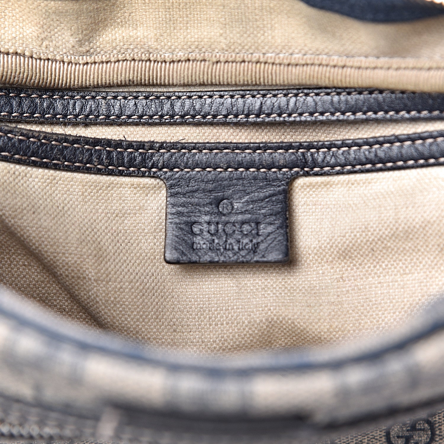 Gucci GG Plus Monogram Selleria Calfskin Medium Messenger Bag Beige Blue 6 of 15