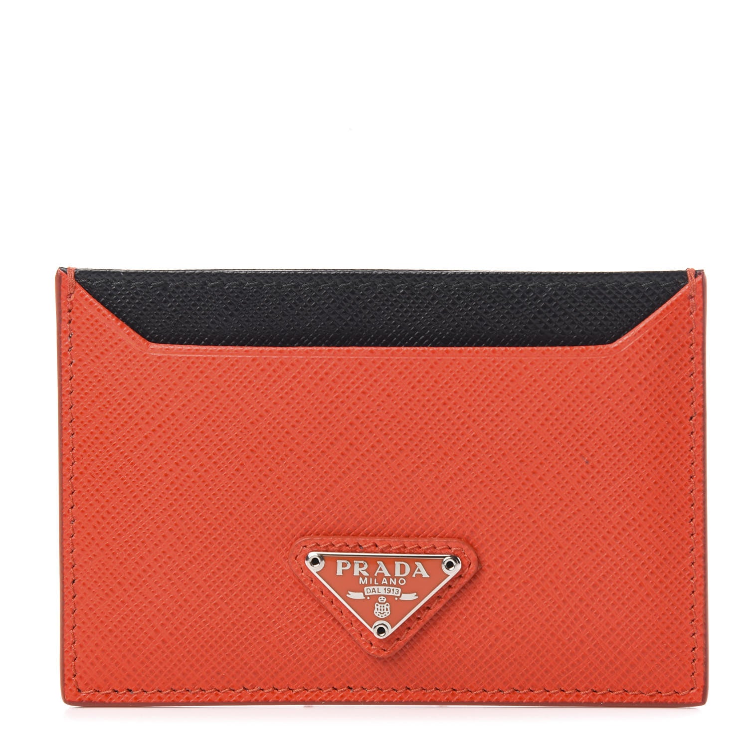 Prada Saffiano Triangle Card Case Arancio Fluo 1 of 6