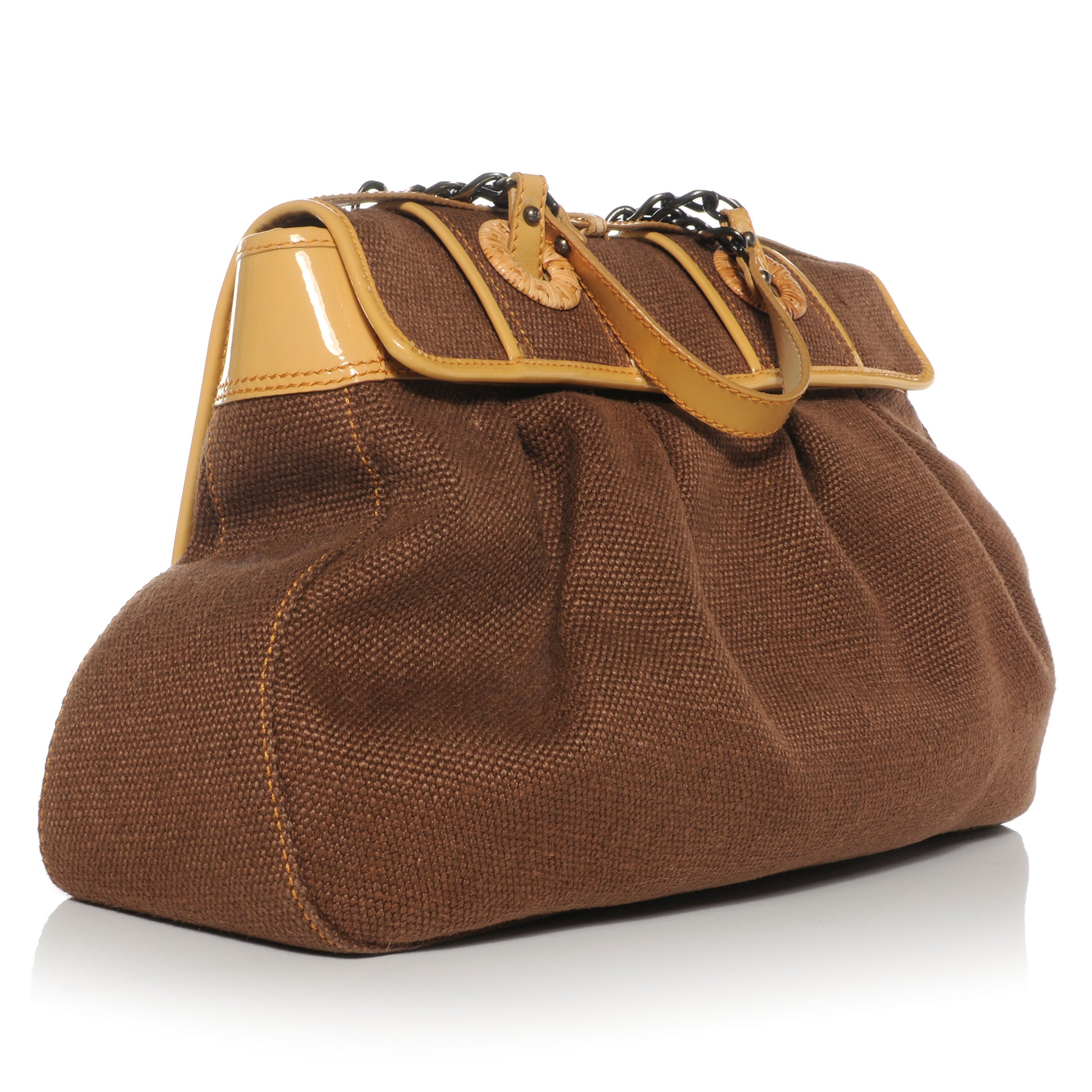Fendi Canvas Raffia B Bag Brown 3 of 8