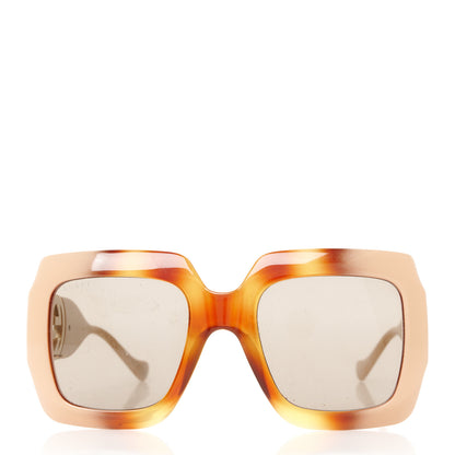 Gucci Acetate Square Frame Chain Sunglasses GG1022S Brown 2 of 7