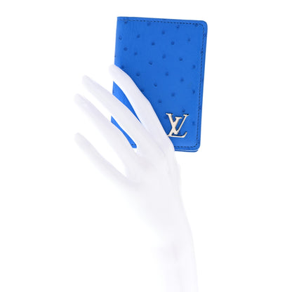 Louis Vuitton Ostrich Pocket Organizer Blue 2 of 6