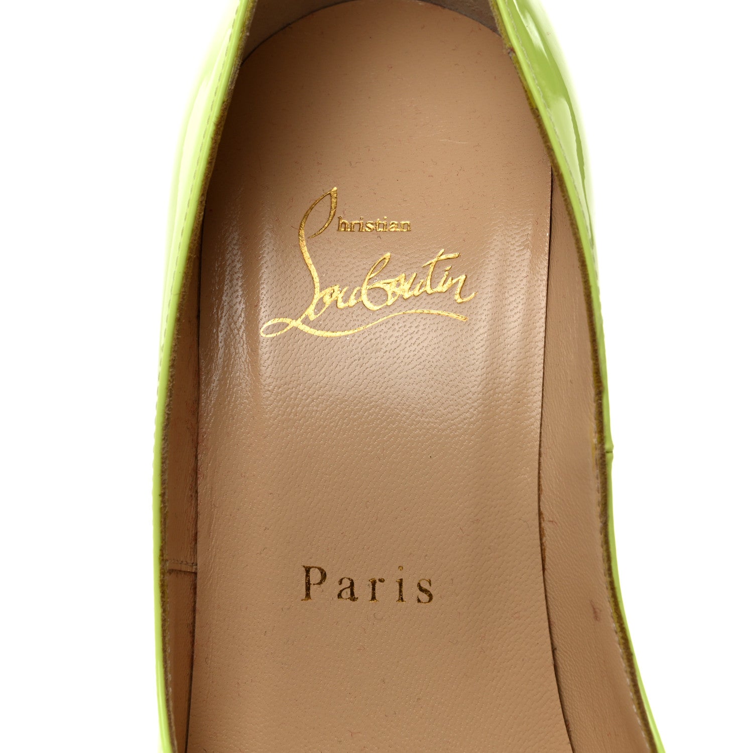 Christian Louboutin Patent Lady Peep 150 Pumps 36 Fluo Yellow 6 of 9