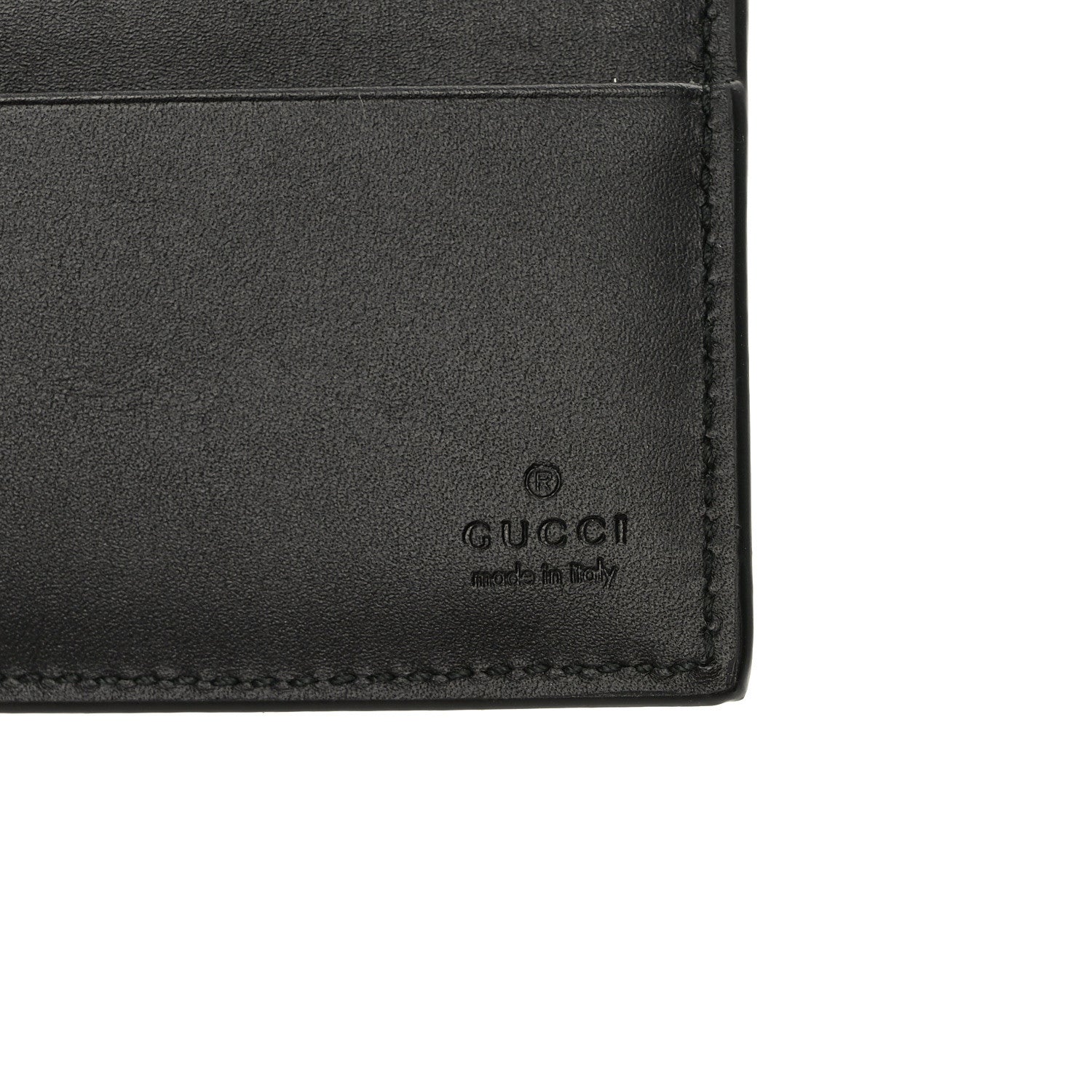 Gucci GG Supreme Monogram Selleria Calfskin Web New Web Bi-Fold Wallet Black 6 of 7