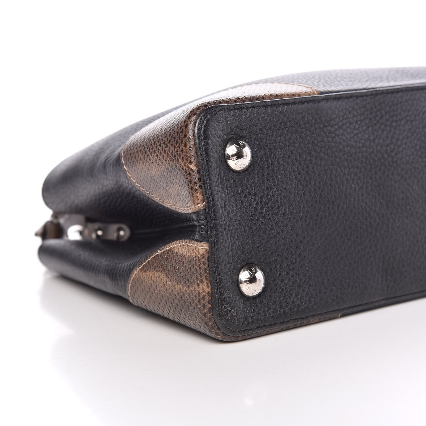 Taurillon Watersnake Capucines PM Black