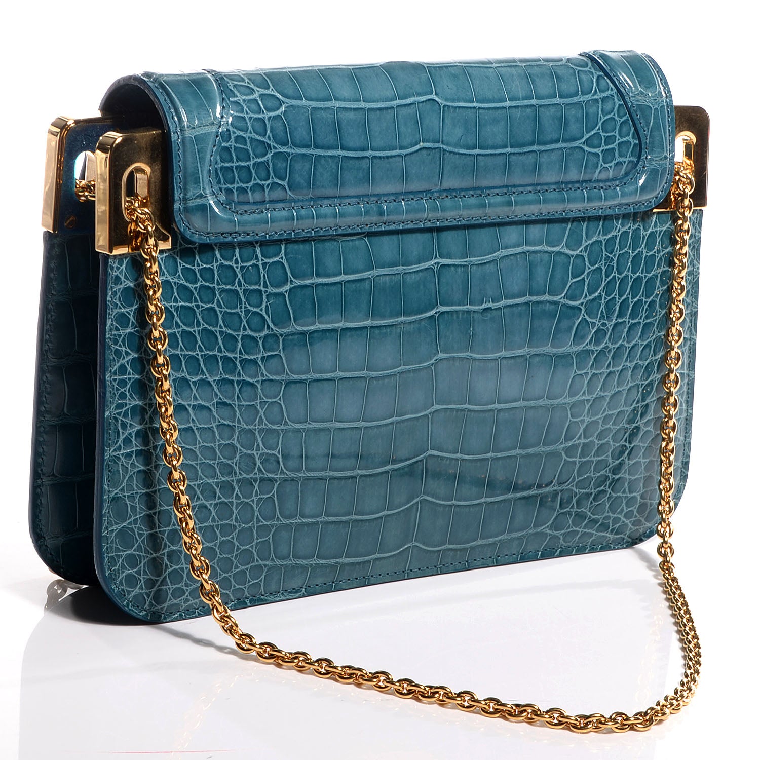 Louis Vuitton Alligator Shoulder Bag Blue Special Order 3 of 7