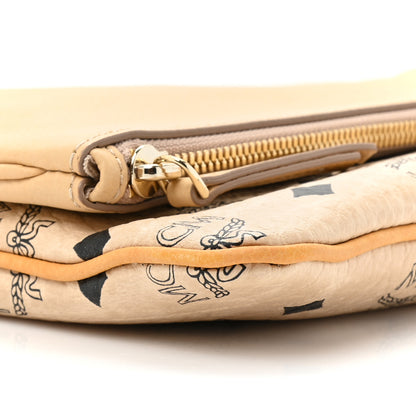 MCM Visetos Corina Foldover Crossbody Bag Latte Beige 10 of 11