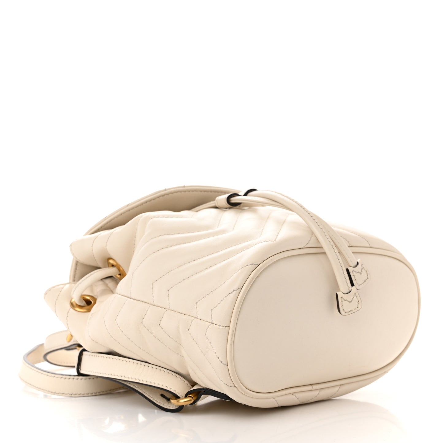 Calfskin Matelasse GG Marmont Flap Backpack White
