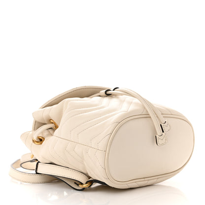 Gucci Calfskin Matelasse GG Marmont Flap Backpack White 4 of 11