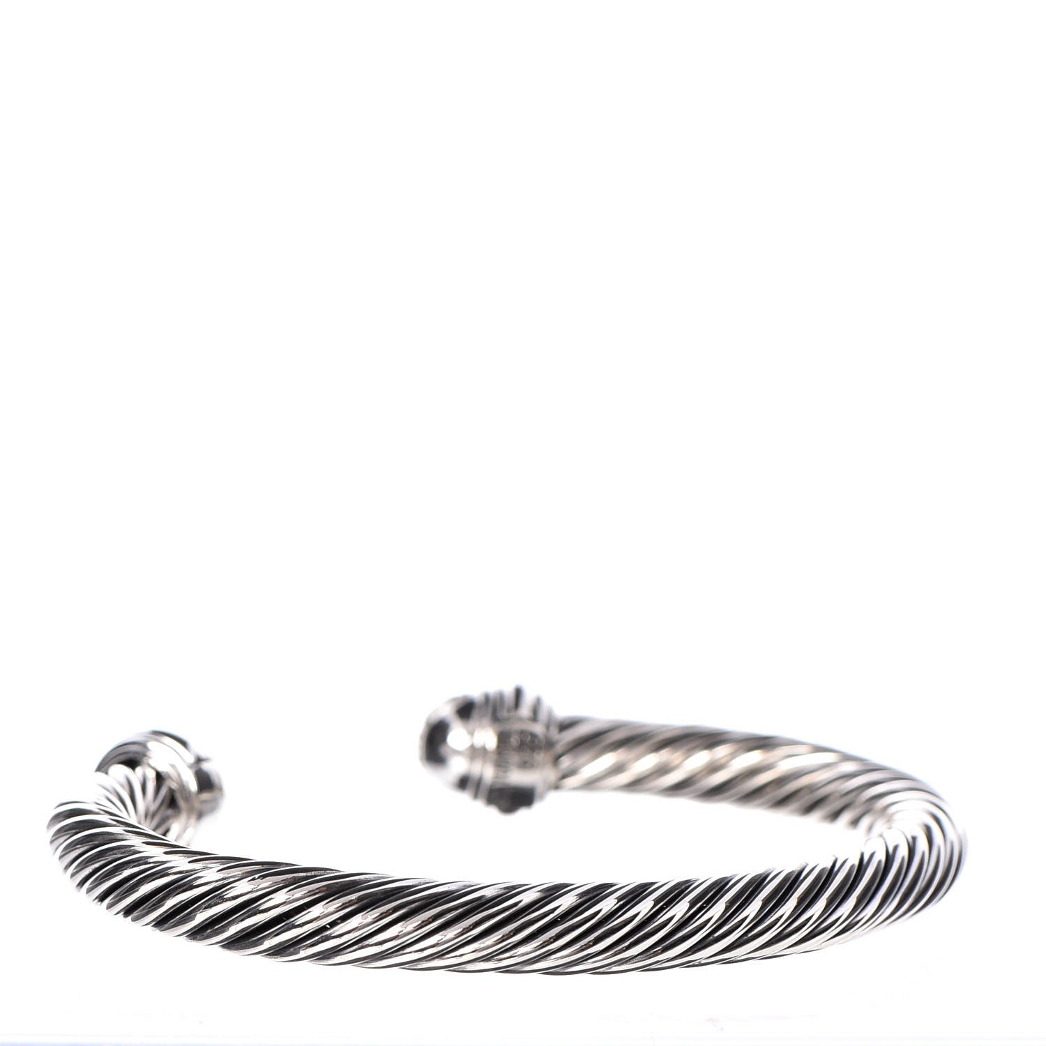 David Yurman Sterling Silver Pave Diamond 7mm Cable Classics Bracelet 3 of 4