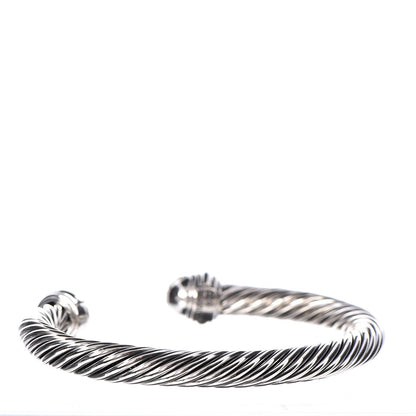 David Yurman Sterling Silver Pave Diamond 7mm Cable Classics Bracelet 3 of 4