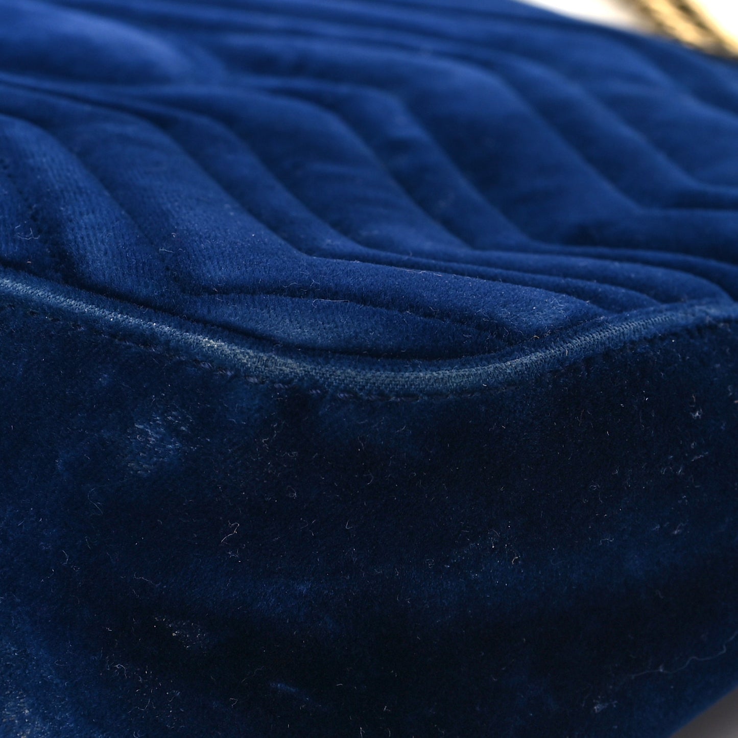 Velvet Matelasse Medium GG Marmont Shoulder Bag Cobalt Blue