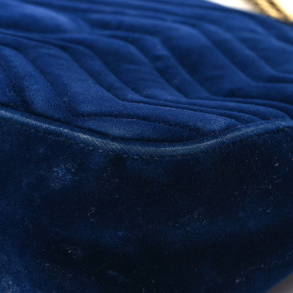 Gucci Velvet Matelasse Medium GG Marmont Shoulder Bag Cobalt Blue 12 of 16