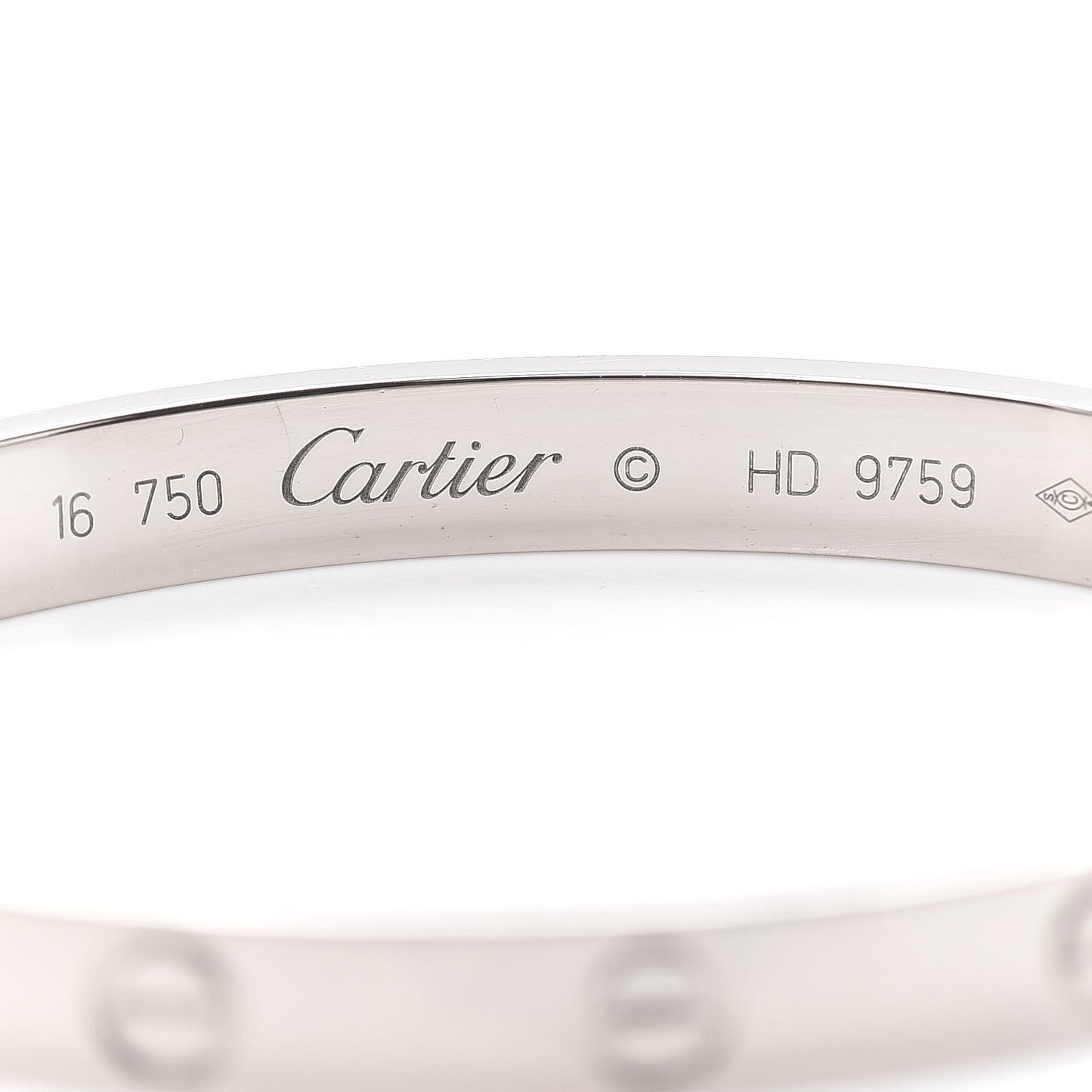 18K White Gold LOVE Bracelet 16