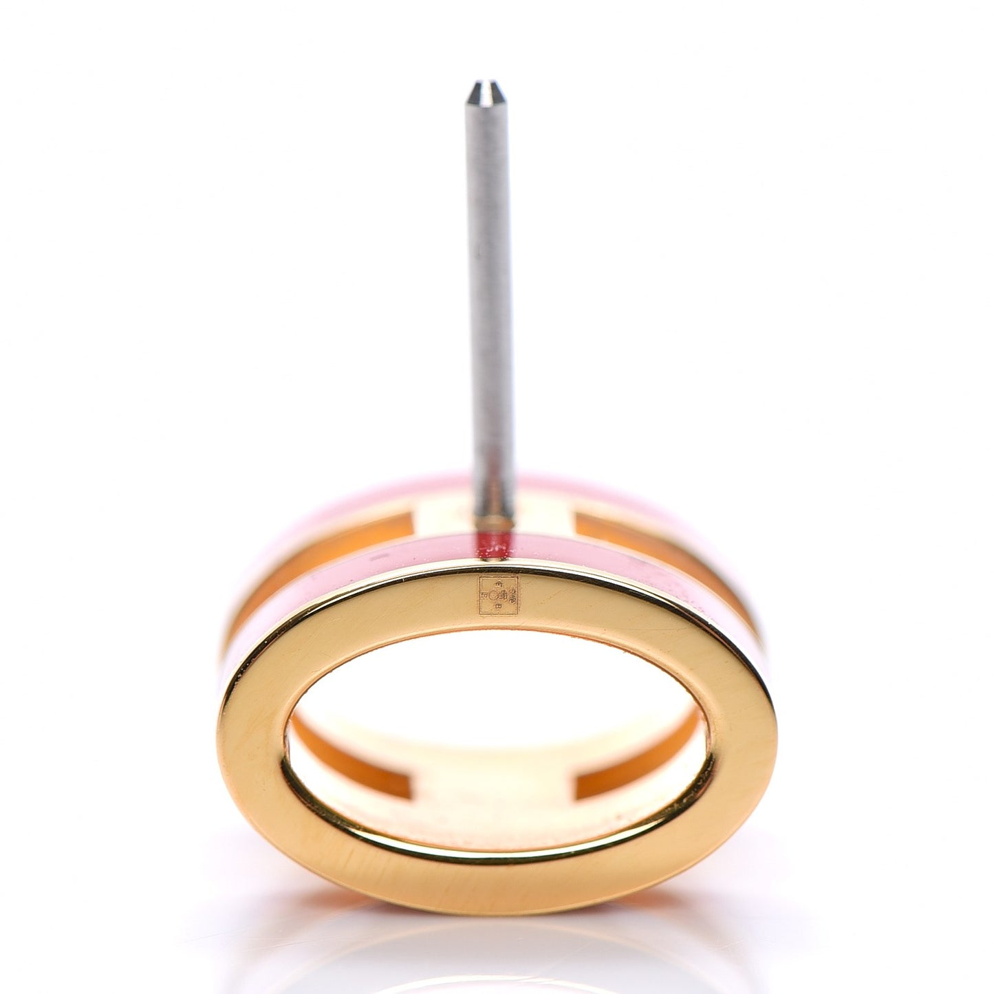 Gold Lacquered Pop H Earrings Rouge Corail
