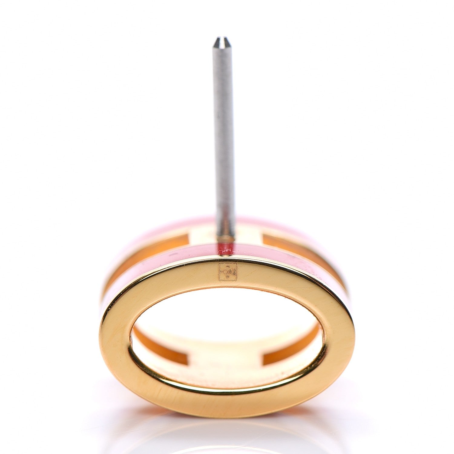 Hermes Gold Lacquered Pop H Earrings Rouge Corail 4 of 5