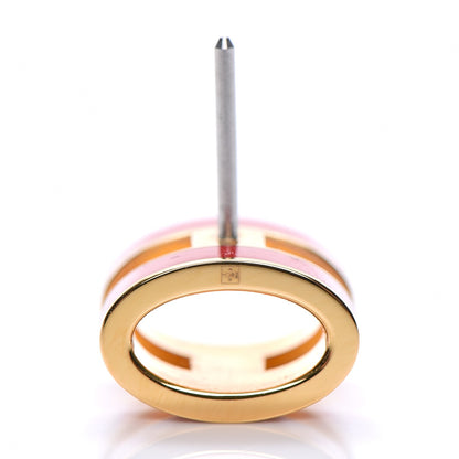 Hermes Gold Lacquered Pop H Earrings Rouge Corail 4 of 5