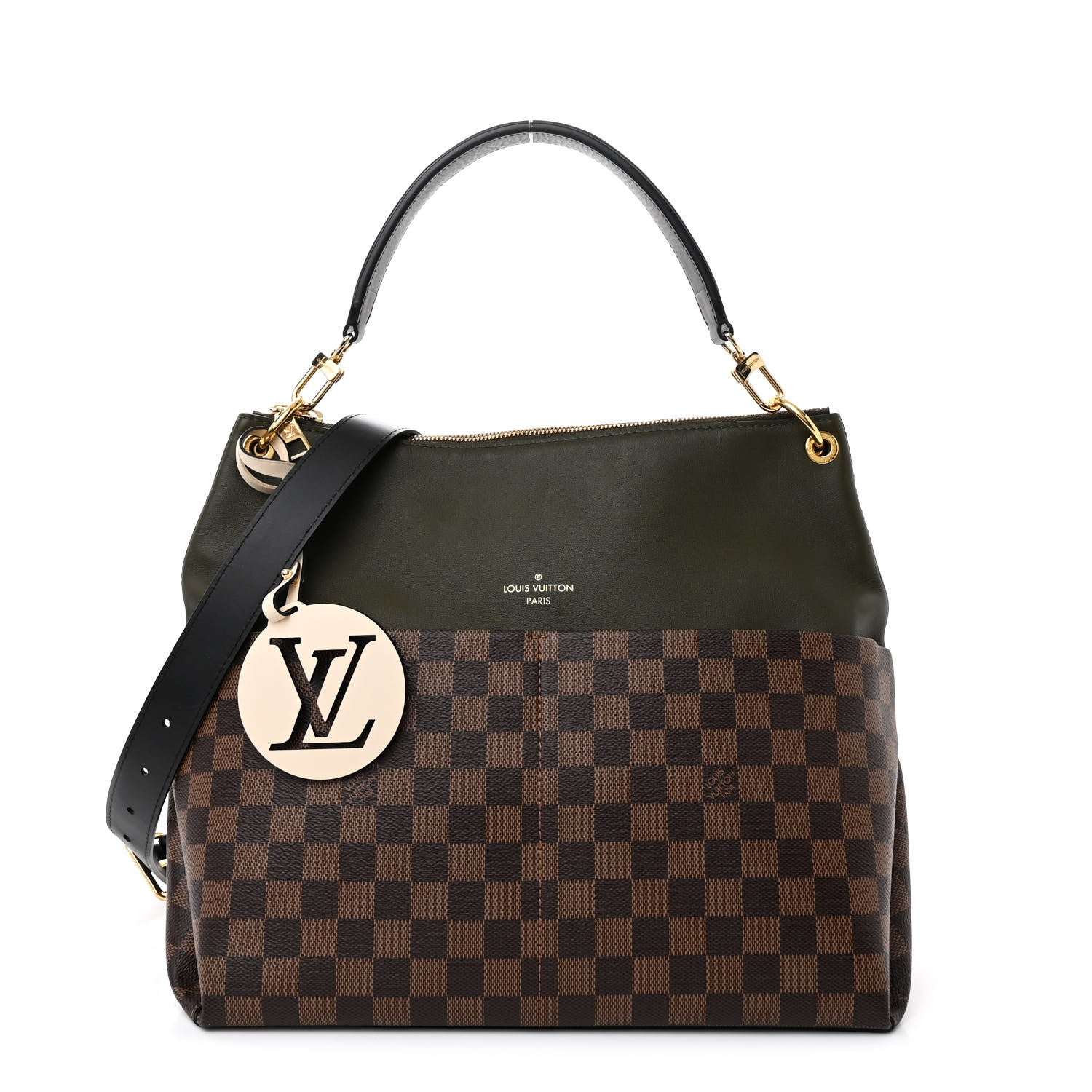 Louis Vuitton Damier Ebene Calfskin Maida Khaki 1 of 11