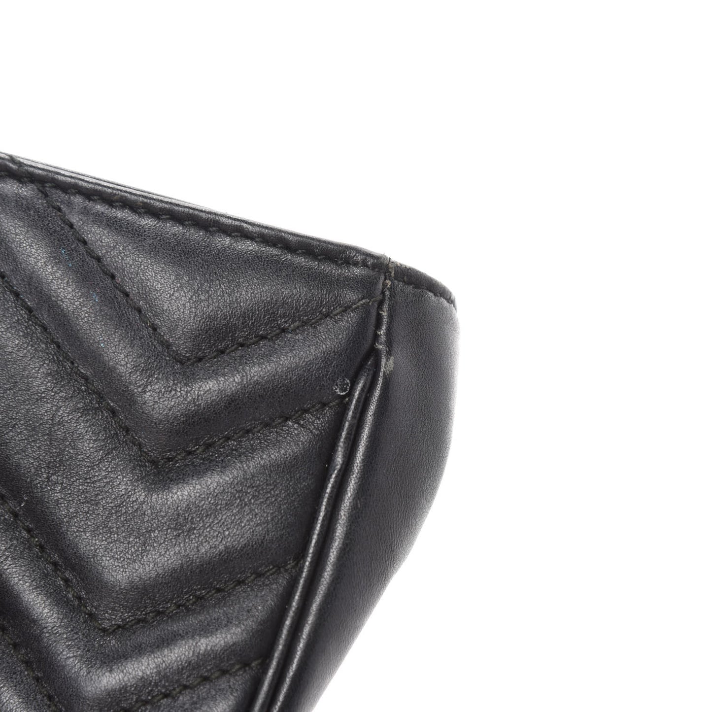Calfskin Matelasse Super Mini GG Marmont Shoulder Bag Black
