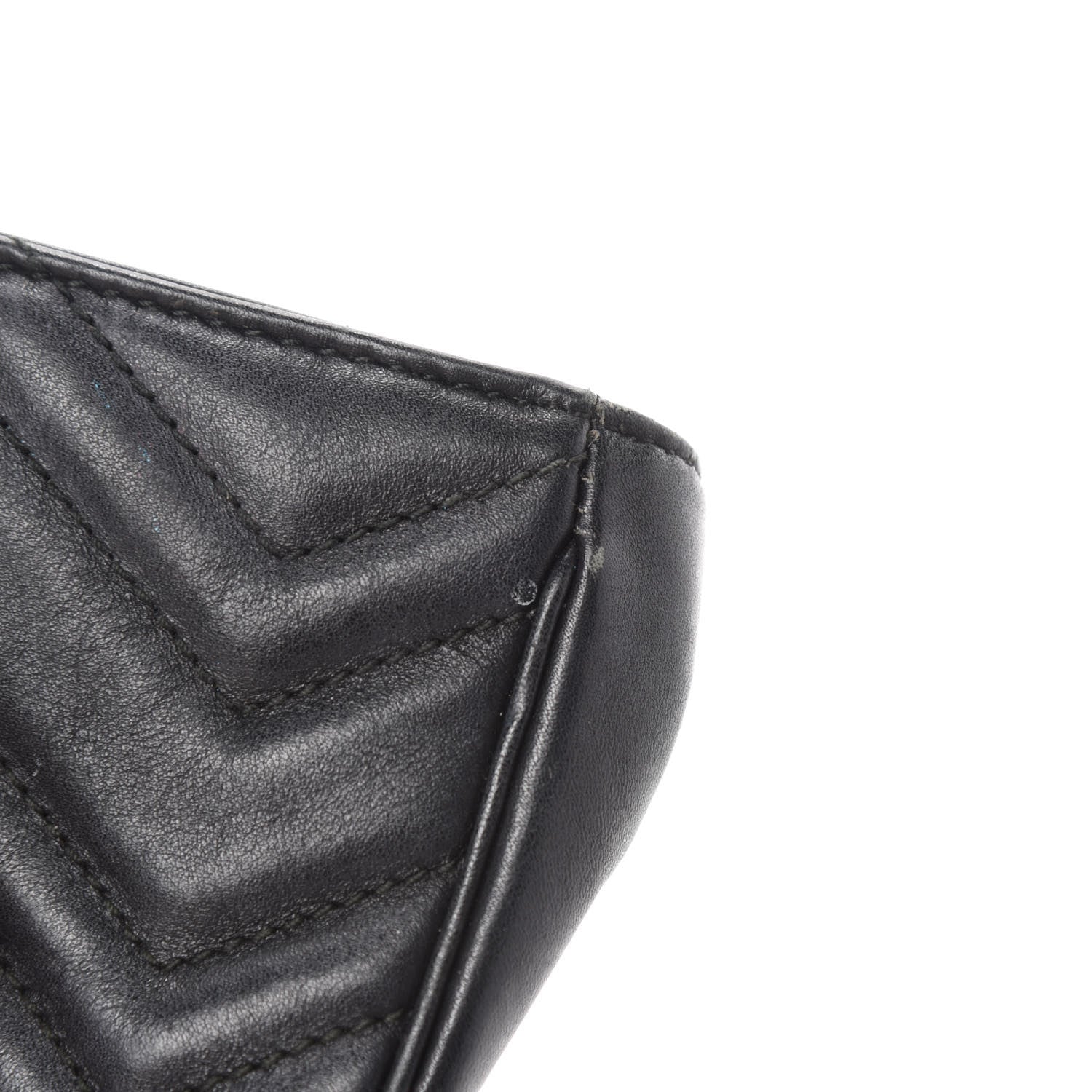 Gucci Calfskin Matelasse Super Mini GG Marmont Shoulder Bag Black 11 of 16