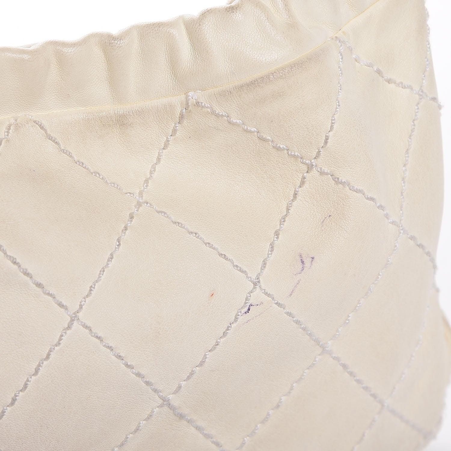 Chanel Lambskin Stitched Camellia Shoulder Bag White 9 of 14