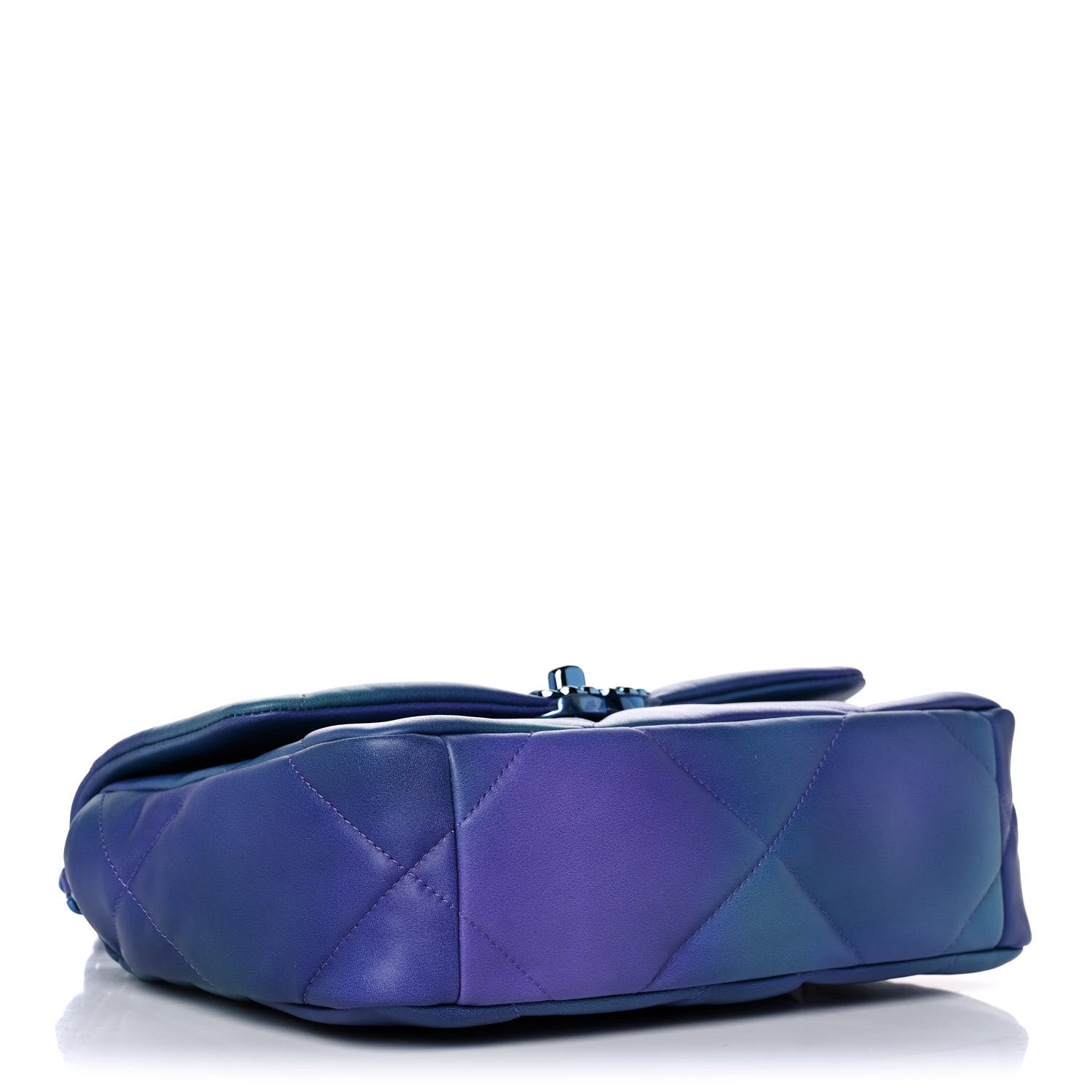 Chanel Tie Dye Calfskin Quilted Medium Chanel 19 Flap Blue Purple 4 of 11