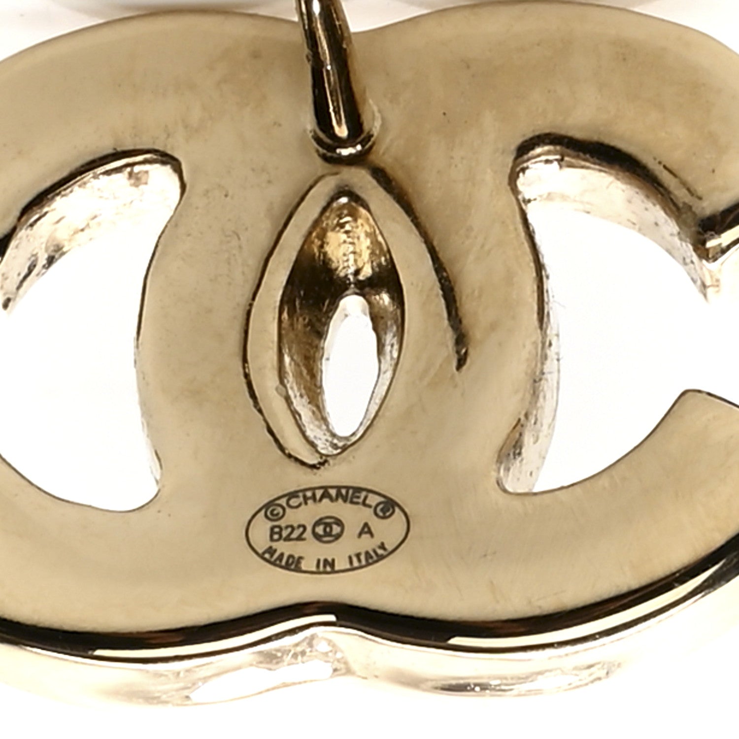 Chanel Metal Enamel CC Earrings Black Gold 4 of 5