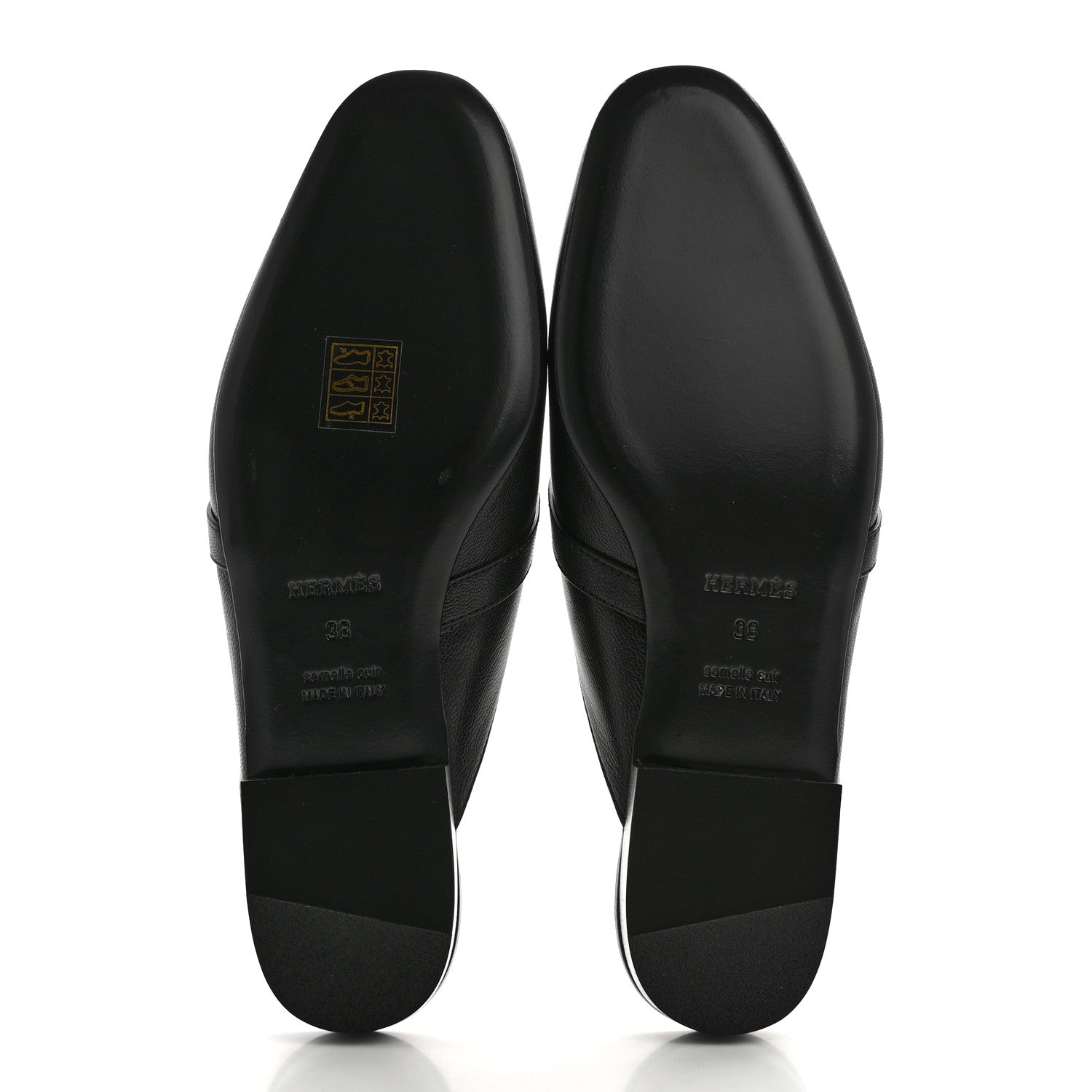 Hermes Goatskin Oz Mules 38 Black 5 of 9