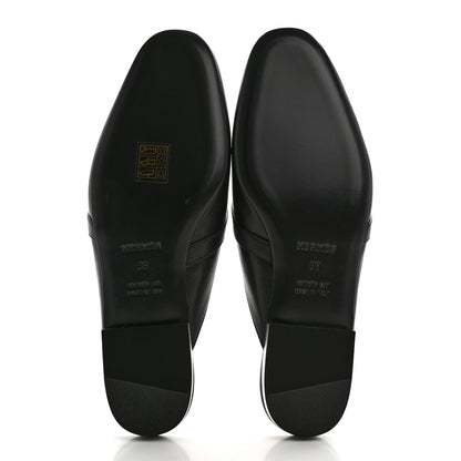 Hermes Goatskin Oz Mules 38 Black 5 of 9