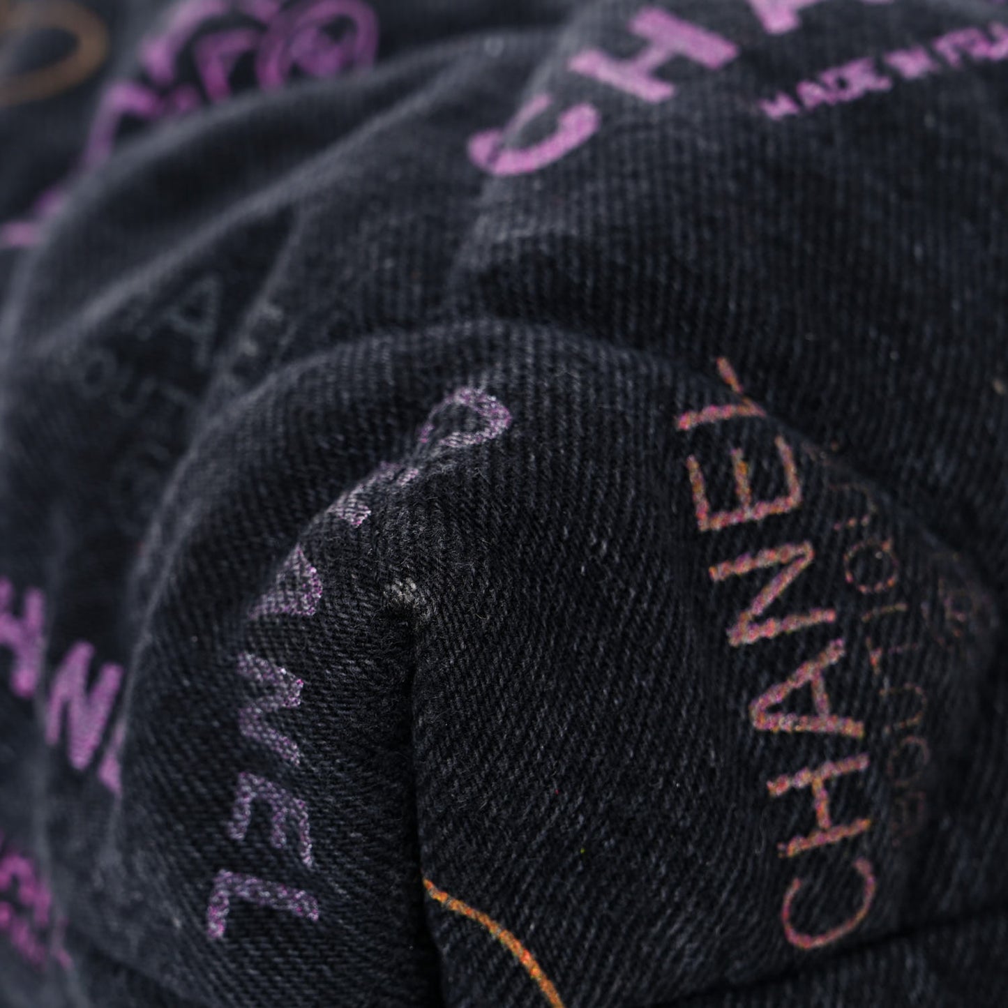 Denim Quilted Denim Mood Maxi Shopping Bag Black Multicolor