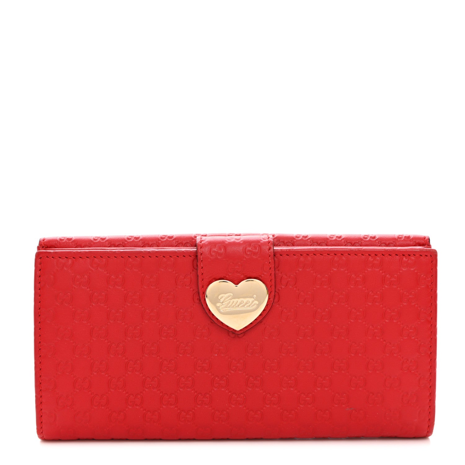 Gucci Microguccissima Heart Continental Wallet Red 1 of 8