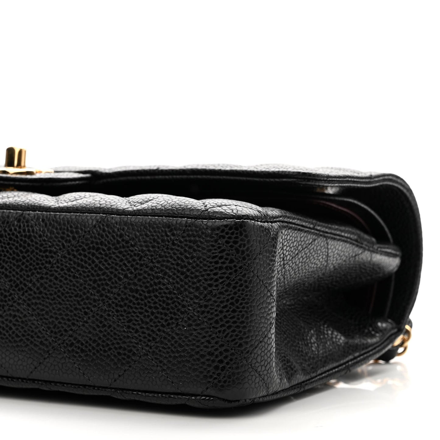 Caviar Quilted Medium Double Flap Black