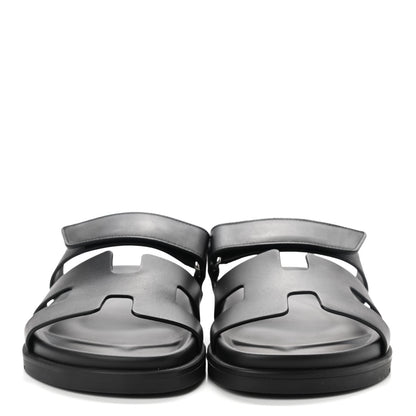 Hermes Calfskin Womens Chypre Sandals 38 Black 2 of 8