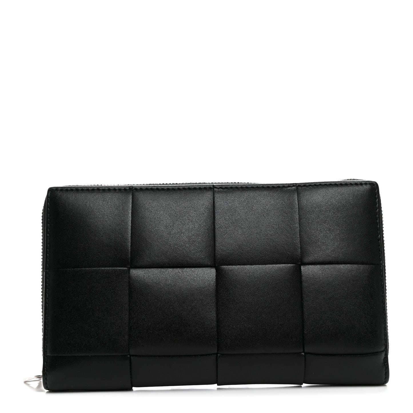 Nappa Maxi Intrecciato Medium Cassette Bifold Zip Wallet Black
