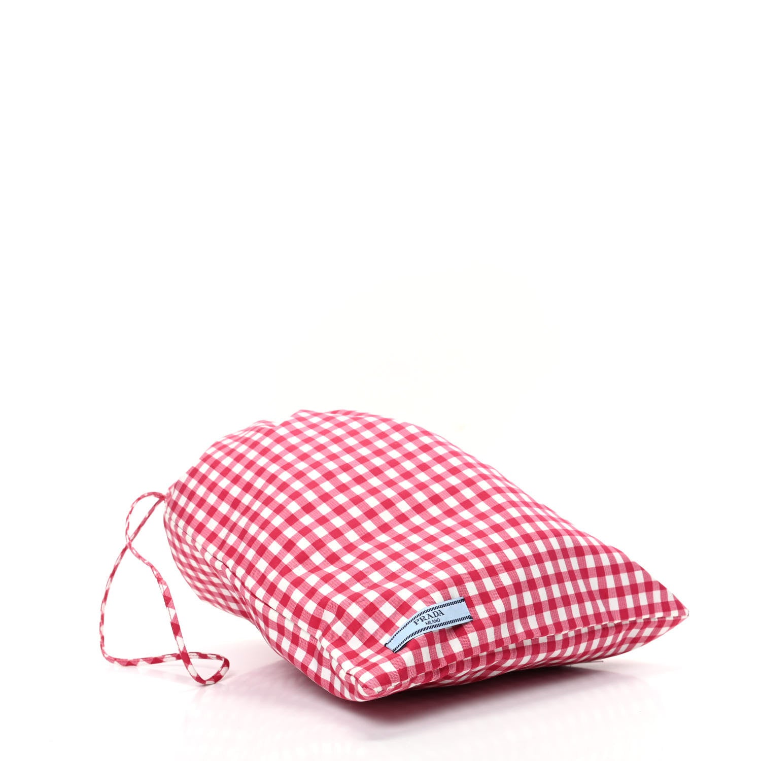 Prada Tessuto Nylon Vichy Gingham Pouch Rosso 4 of 9
