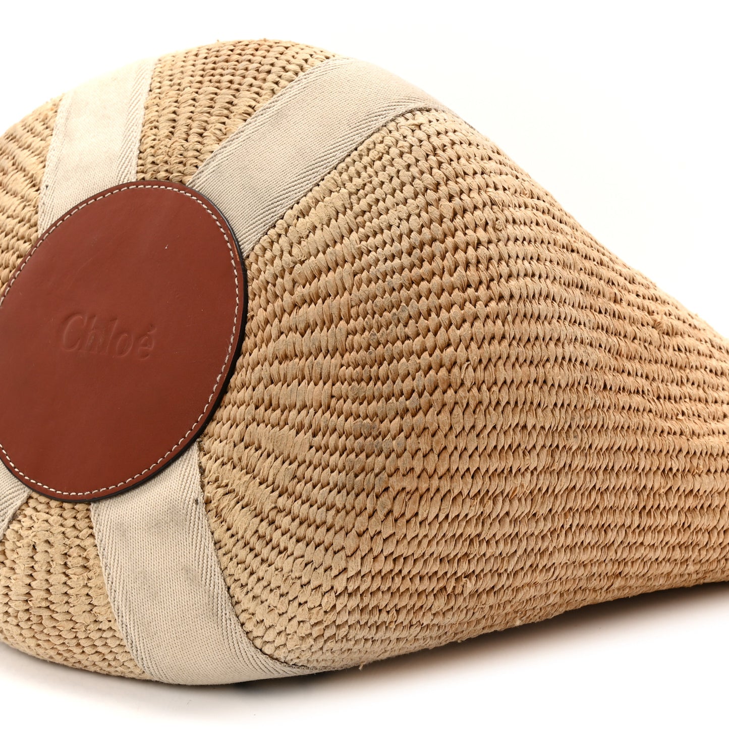 Raffia Large Woody Tote White