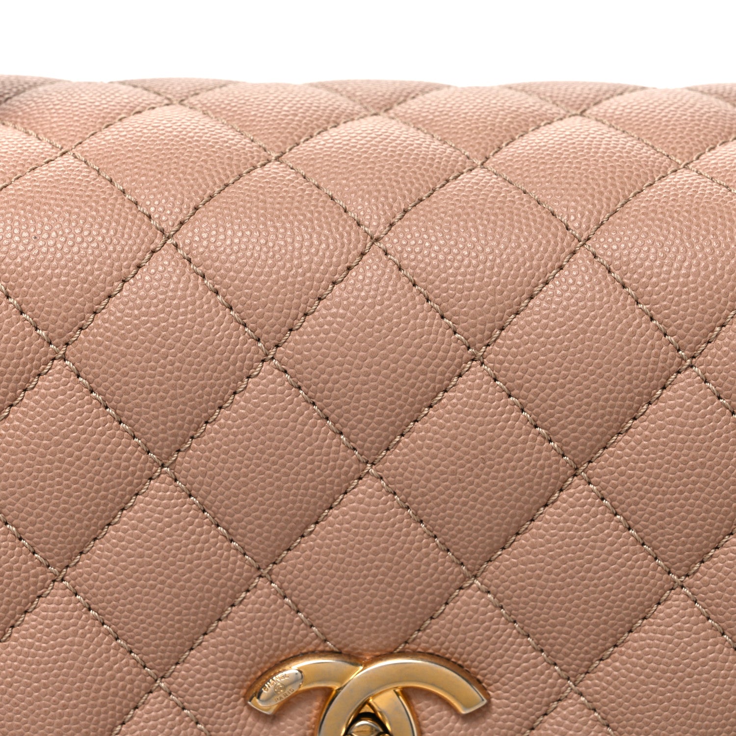 Chanel Caviar Lizard Embossed Quilted Small Coco Handle Flap Beige 8 of 10