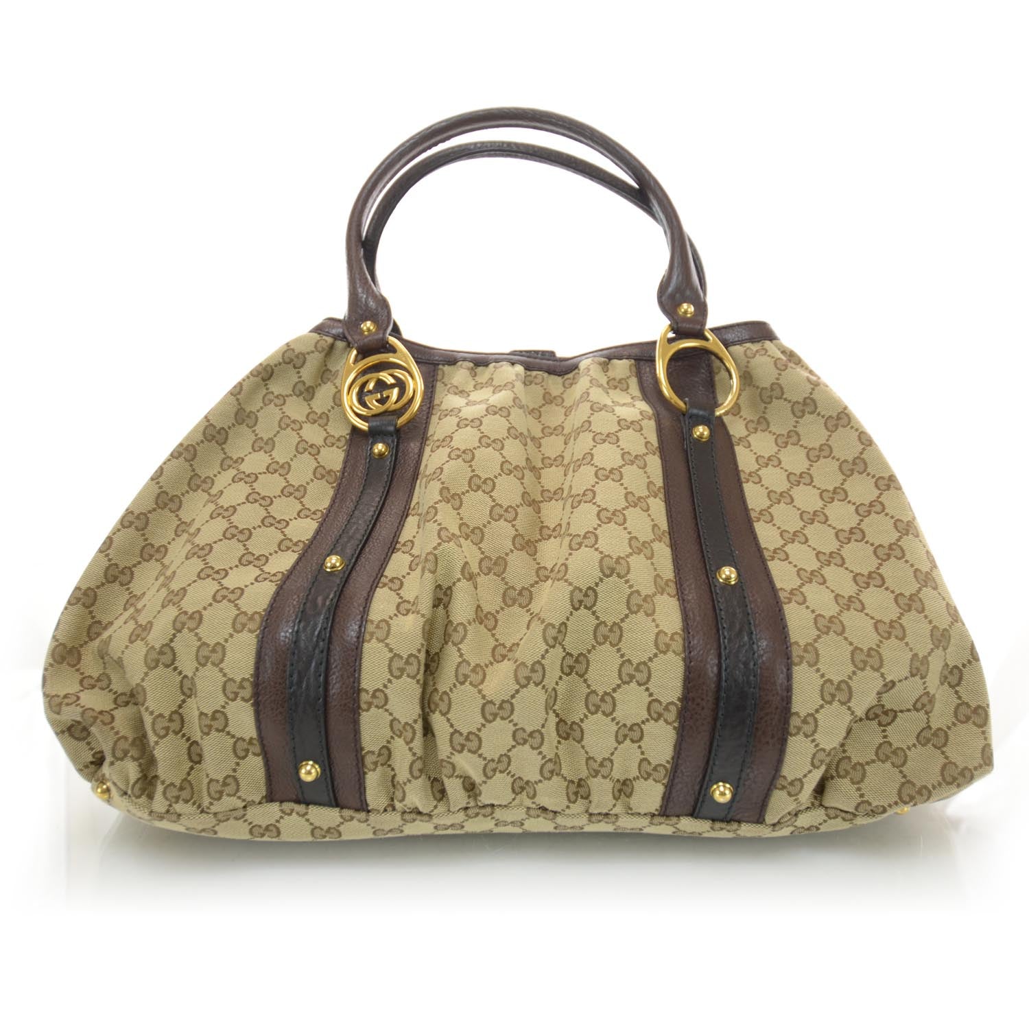 Gucci Monogram Medium Interlocking Icon Tote Dark Brown 1 of 8