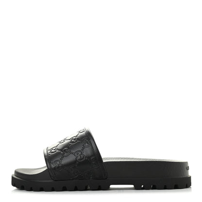 Gucci Guccissima Mens Lug Sole Slide Sandals 6 Black 2 of 14