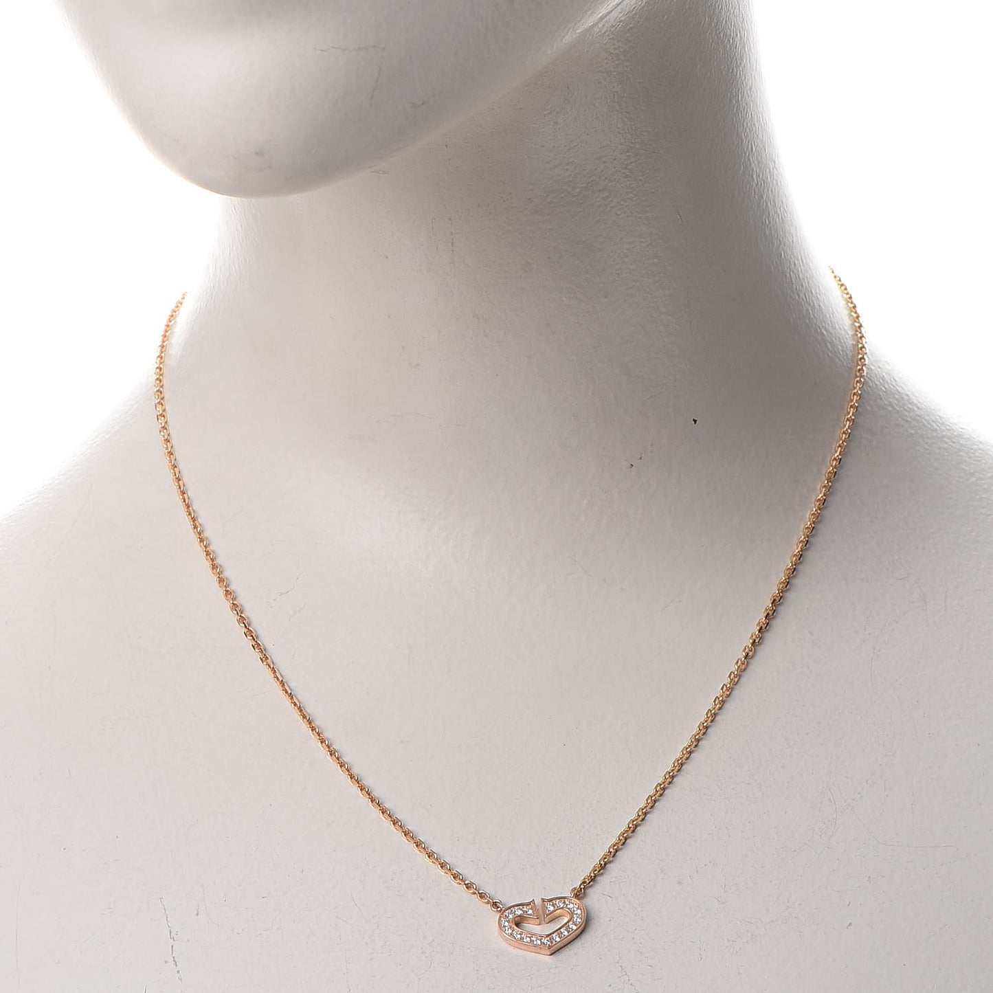 18K Pink Gold Diamond Hearts and Symbols Pave Necklace